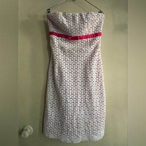 Nine West strapless lace on pink dress size 8